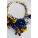 Multicolored Bouquet 3D Floral Stone Necklace